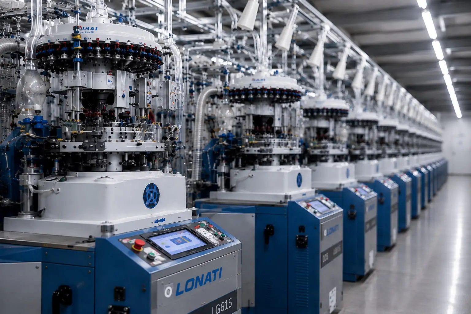 Planta de producción Best Sox con máquinas circulares Lonati